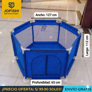 Corralito hexagonal para niños color azul