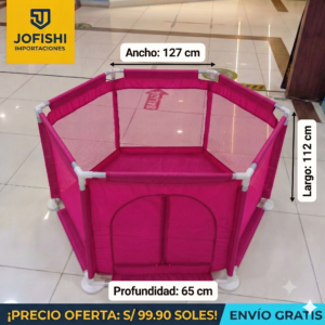 Corralito hexagonal para niños color fucsia